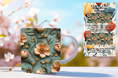Delightful 15oz Mug Wrap Png Template , 3D Flower Product Image 1