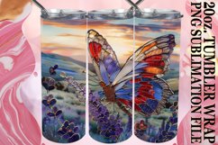 Beautiful Glitter Butterfly Tumbler Wrap 20oz Product Image 1