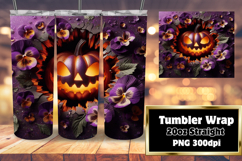 CUSTOM 20oz Tumbler Design for DIY , 3D Pumpkin Product Image 1