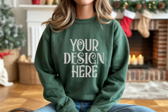 Forest Green Gildan 18500 Sweatshirt Mockup, Unisex mockups Product Image 1