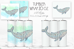Cute ocean whale pastel straight tumbler 20oz wrap designs Product Image 1