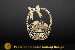 Ornate easter basket with decorated eggs decorative Laser Product Image 1
