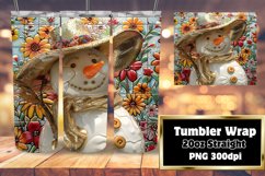 Festive Snowman Sublimation Tumbler Wrap 20oz Winter Product Image 1