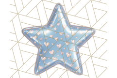 Cute Puffy Star Clipart PNG, 3D Glossy Pastel Stars Clip Art Product Image 5