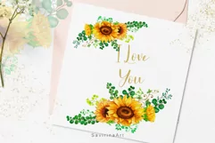 Watercolor Bouquet of Sunflowers Summer.Watercolor Clipart. Product Image 3