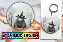 Fall Boho Animal Round Design Halloween PNG Keychain Product Image 1