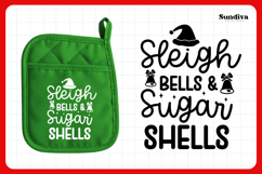 Christmas Pot Holder Quote SVG | Sleigh Bells Sugar Shells Product Image 3