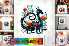 Whimsical TSHIRT Design PNG, Flower Animals Product Image 1