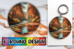 Unique Circle Keychain Magic PNG, Autumn Product Image 1