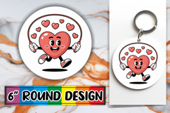 Timeless Round Coasters Design PNG, Valenines Heart Product Image 1