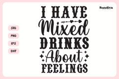 Funny Alcohol Coaster Quote SVG | I Have Mixed Drinks Product Image 3
