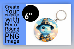 Fun Round Design Keychain Template , Halloween Dino Product Image 1