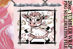 Vibrant Nights 20oz tumbler wrap, Cute Cow Product Image 1