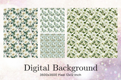 Flower Pattern Background Wallpaper Digital Paper_106 Product Image 1