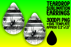 Artistic Teardrop Earrings Template PNG , Halloween Product Image 1