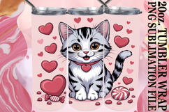 Joyful heart 20oz tumbler wrap, Valentines Cat Product Image 1