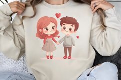 Cute Watercolor Valentines Day Clipart PNG Product Image 1