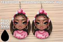 Cozy Teardrop Earrings Ideas PNG, Afro Girl Product Image 1