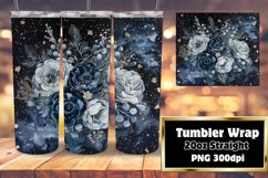 Floral Tumbler Wrap 20oz Design Vibrant PNG Product Image 1