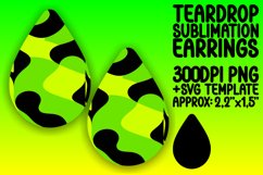 Neon Spectrum Teardrop Earring Sublimation Design Product Image 1