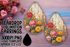 Antique Flower Pattern Earring Variety PNG Product Image 1