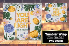 LUSH 20oz PNG Tumbler Template , Flower Quote Product Image 1