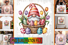 BLISSFUL TSHIRT Sublimation PNG, Easter Gnomes Product Image 1