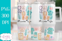 Nurse life 40oz tumbler wrap sublimation PNG, Nurse Tumbler Product Image 4
