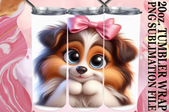 Cheerful Reflections 20oz tumbler wrap, 3D Dog Product Image 1