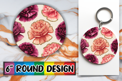 Cheerful Circle Coasters Design, Flower Pattern Product Image 1