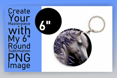 Cute Circle PNG Keychain Design , Horse Product Image 1