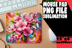 Cheerful Mouse Pad PNG Style, Flowers Product Image 1