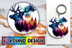 Bright Keychain Sublimation Circle, Animals Art Product Image 1