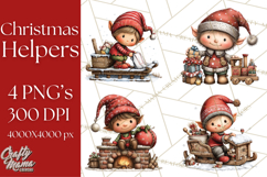 Christmas Elf Clipart Santa’s Workshop PNG Product Image 1