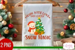 Christmas kitchen towel PNG, Cute winter snowman design Product Image 3