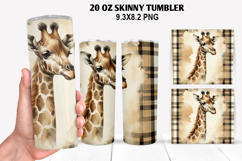 Giraffe Skinny Tumbler 20oz Wrap Design, Animal Tumbler Wrap Product Image 1