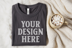 Christmas Bella Canvas 3001 Black Folded Tshirt Mockup Product Image 1