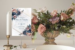 106 Blush and Navy Watercolor Clipart Flowers Product Image 5