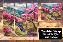 Bright 3D Landscape Tumbler Wrap Sublimation Product Image 1
