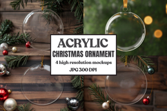 Acrylic Christmas Ornament Mockup , christmas ornament mocku Product Image 1