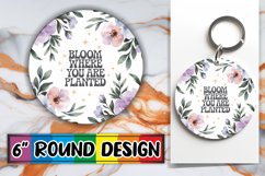 Cheerful Car Coaster Circle Style, Flower Quote Product Image 1