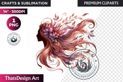 Romantic Flower clipart Rose gold Valentine floral PNG Product Image 1