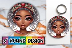 Cozy Round Keychain PNG Magic, Love Girl Product Image 1