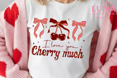I Love You Cherry Much Png, Valentine Coquette Bow Png Product Image 2