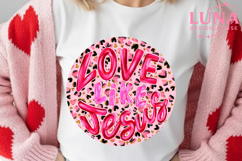 Love Like Jesus Png, Leopard Valentine Png, , Pink Jesus png Product Image 2