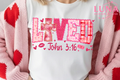 Christian Valentines Png, Brushtroke Loved John 3:16 Png Product Image 2