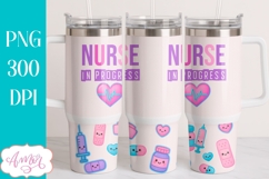 Nurse in progress 40oz tumbler wrap PNG, Nursing student PNG Product Image 3