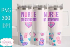 Nurse in progress 40oz tumbler wrap PNG, Nursing student PNG Product Image 3