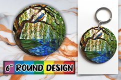Spellbinding Stained Glass Round Artwork Keychain PNG Product Image 1