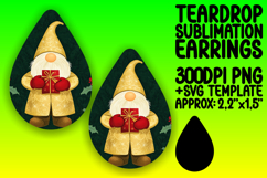 Playful Teardrop Earrings Design for Printing , Gnome Product Image 1